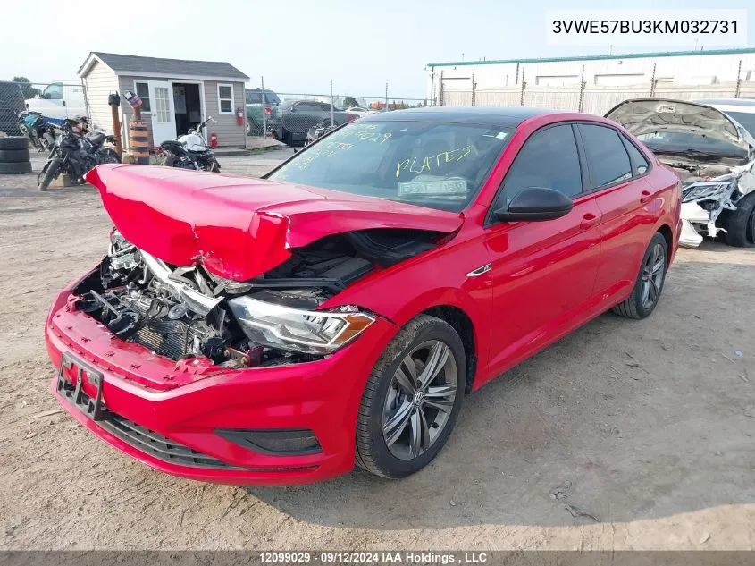 2019 Volkswagen Jetta VIN: 3VWE57BU3KM032731 Lot: 12099029