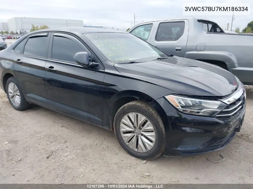 2019 Volkswagen Jetta VIN: 3VWC57BU7KM186334 Lot: 12107295