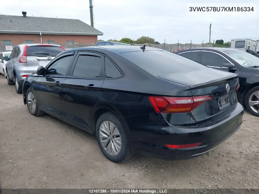 2019 Volkswagen Jetta VIN: 3VWC57BU7KM186334 Lot: 12107295