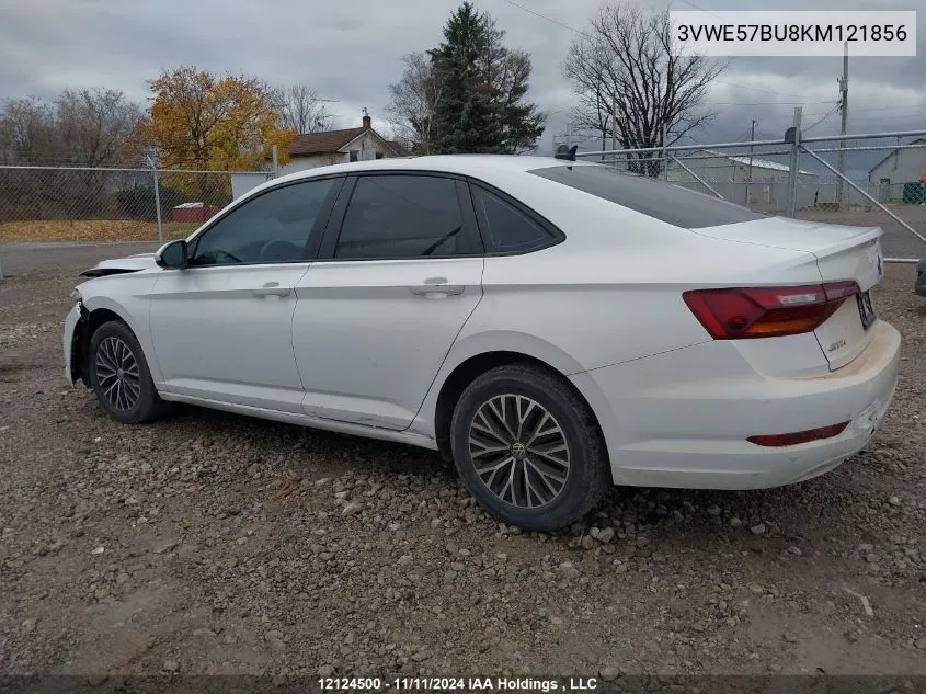 2019 Volkswagen Jetta VIN: 3VWE57BU8KM121856 Lot: 12124500