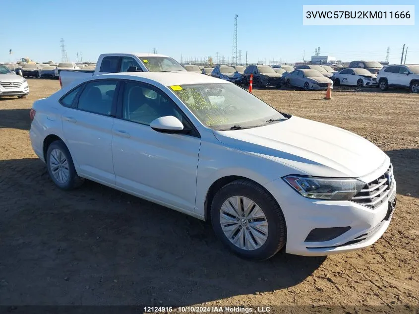 2019 Volkswagen Jetta S/Se/R-Line VIN: 3VWC57BU2KM011666 Lot: 12124915