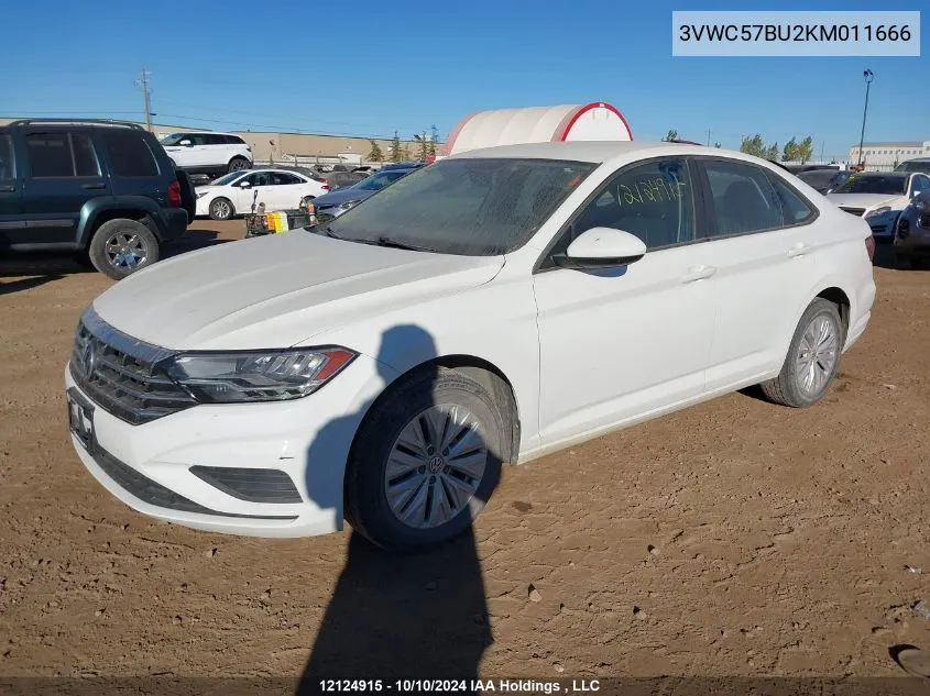 2019 Volkswagen Jetta S/Se/R-Line VIN: 3VWC57BU2KM011666 Lot: 12124915