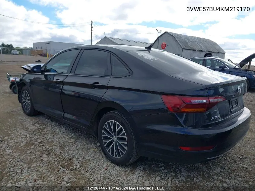 2019 Volkswagen Jetta VIN: 3VWE57BU4KM219170 Lot: 12126744