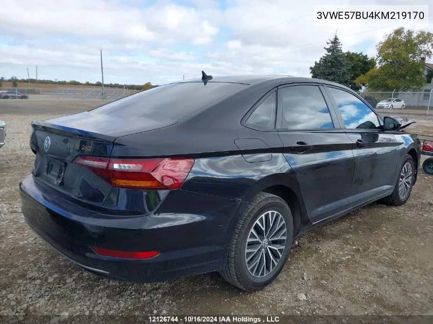 2019 Volkswagen Jetta VIN: 3VWE57BU4KM219170 Lot: 12126744