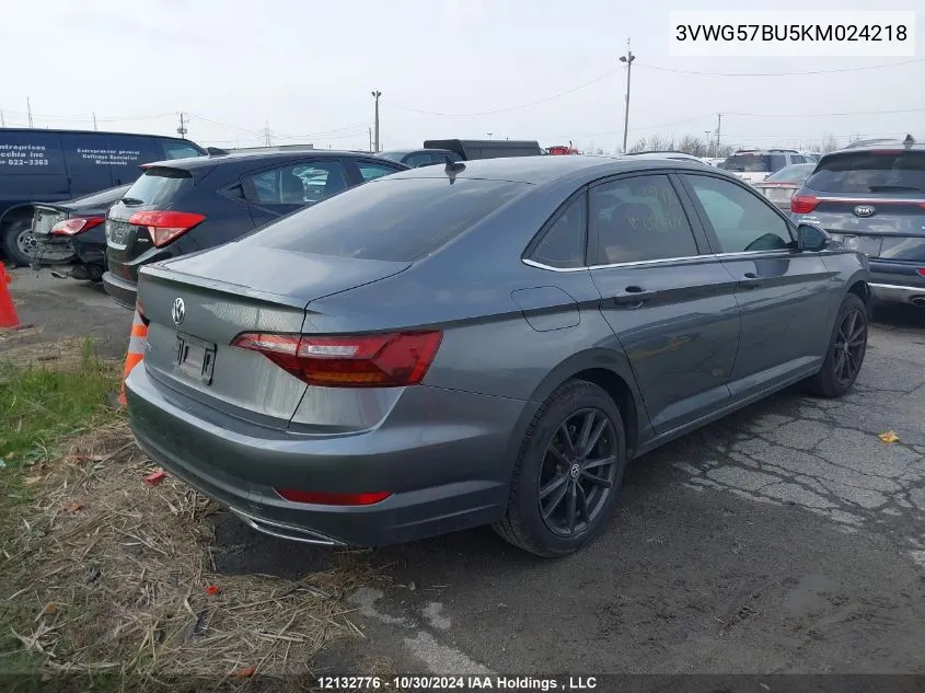 2019 Volkswagen Jetta VIN: 3VWG57BU5KM024218 Lot: 12132776