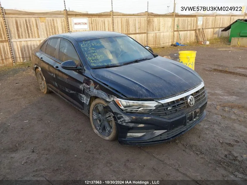 2019 Volkswagen Jetta VIN: 3VWE57BU3KM024922 Lot: 12137563