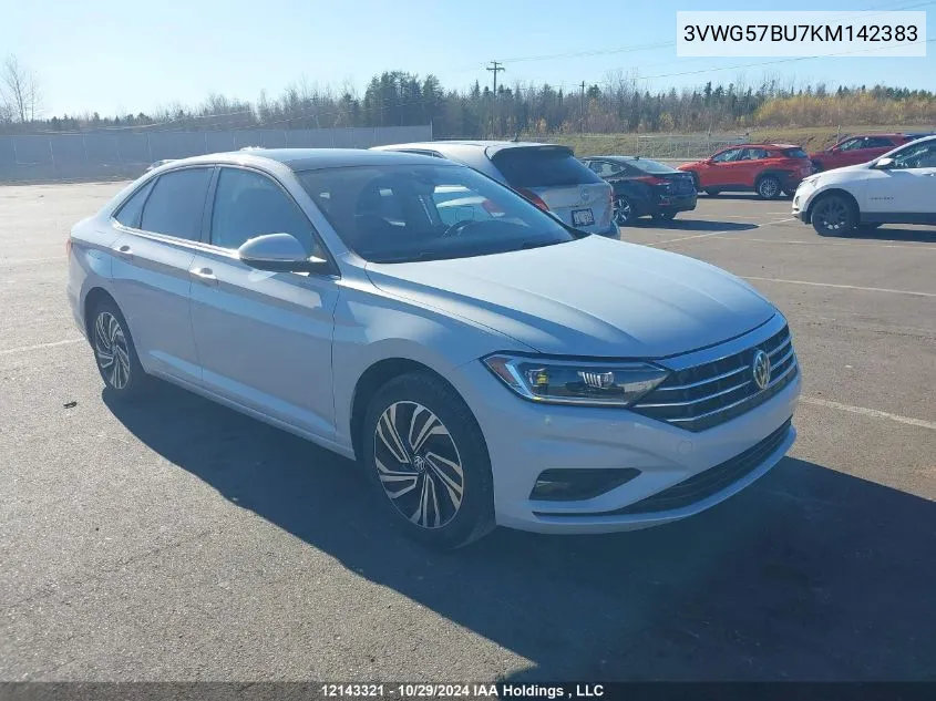 2019 Volkswagen Jetta VIN: 3VWG57BU7KM142383 Lot: 12143321