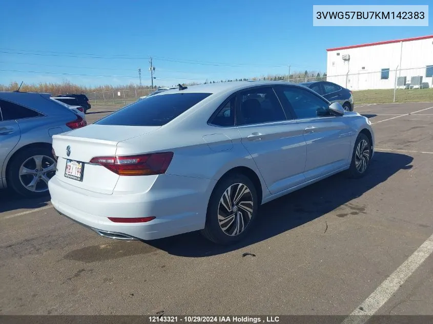 2019 Volkswagen Jetta VIN: 3VWG57BU7KM142383 Lot: 12143321