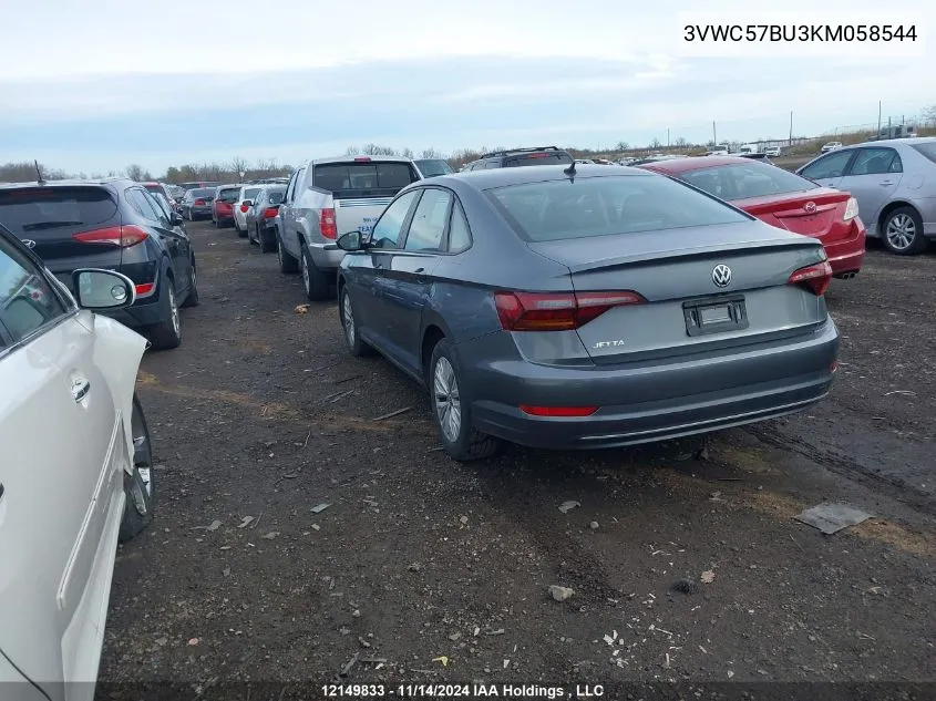 2019 Volkswagen Jetta VIN: 3VWC57BU3KM058544 Lot: 12149833