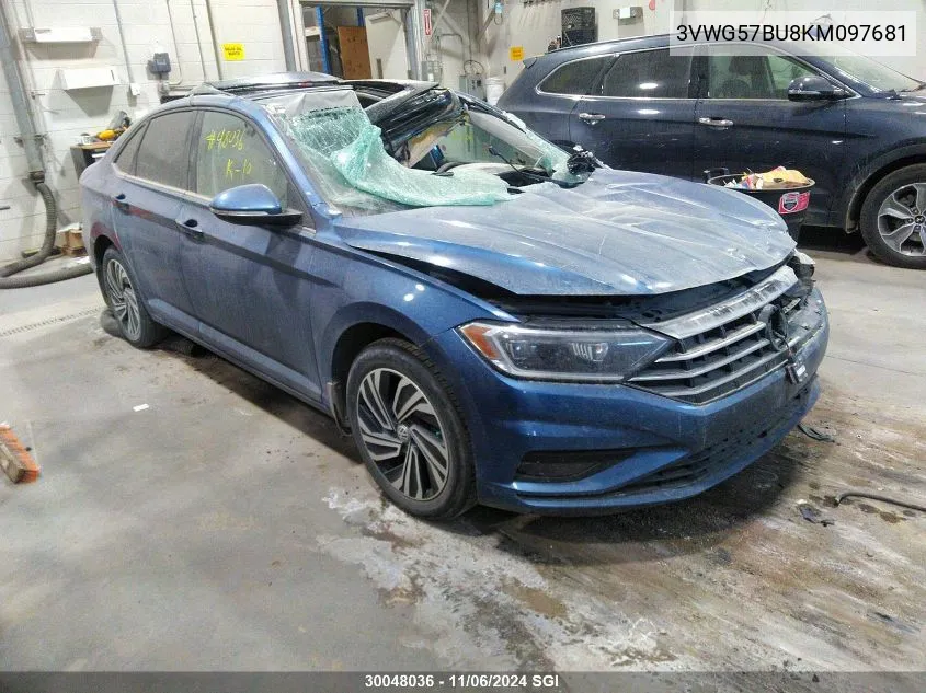 2019 Volkswagen Jetta Sel Premium VIN: 3VWG57BU8KM097681 Lot: 30048036