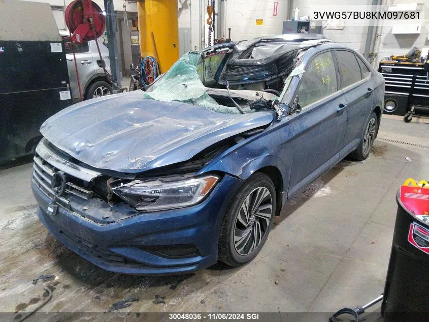 2019 Volkswagen Jetta Sel Premium VIN: 3VWG57BU8KM097681 Lot: 30048036