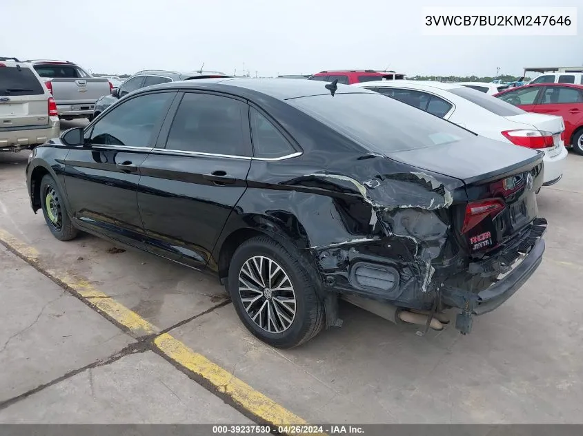 2019 Volkswagen Jetta 1.4T R-Line/1.4T S/1.4T Se VIN: 3VWCB7BU2KM247646 Lot: 39237530