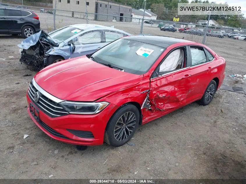 2019 Volkswagen Jetta 1.4T Sel VIN: 3VWE57BU2KM124512 Lot: 39344718