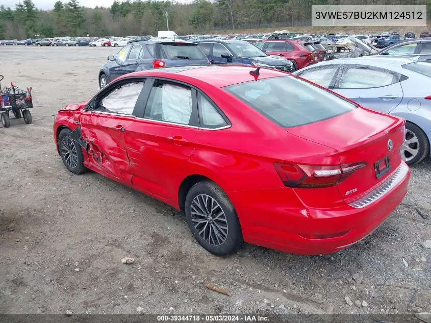 2019 Volkswagen Jetta 1.4T Sel VIN: 3VWE57BU2KM124512 Lot: 39344718