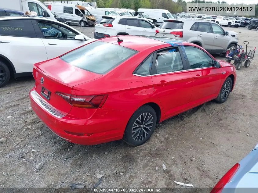 3VWE57BU2KM124512 2019 Volkswagen Jetta 1.4T Sel