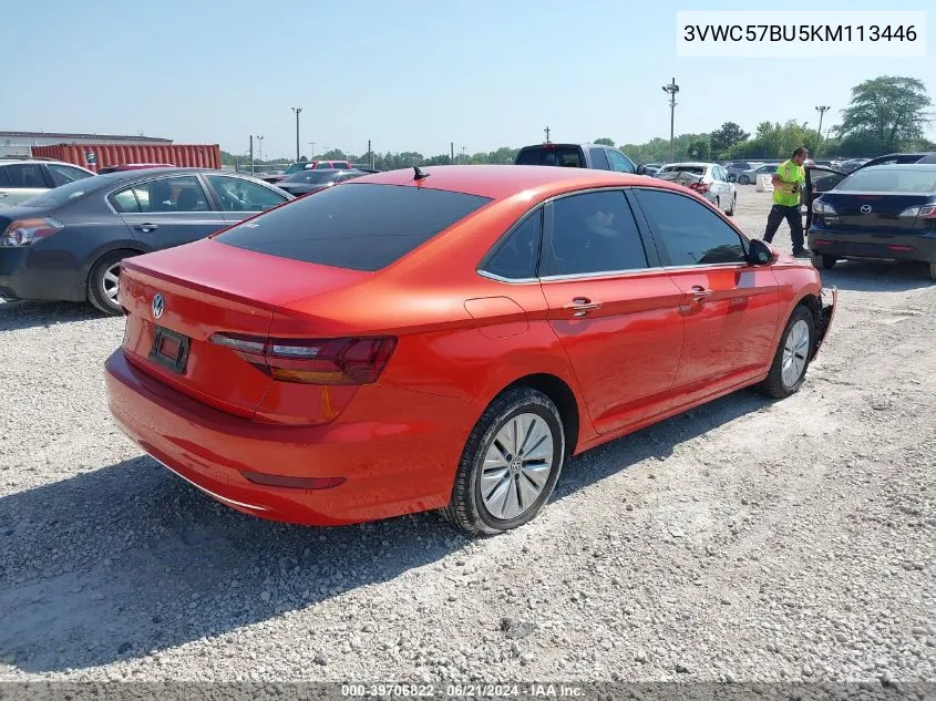 2019 Volkswagen Jetta S/Se/R-Line VIN: 3VWC57BU5KM113446 Lot: 39706822