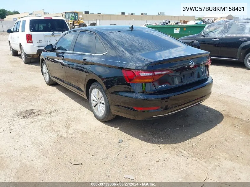 2019 Volkswagen Jetta 1.4T R-Line/1.4T S/1.4T Se VIN: 3VWC57BU8KM158431 Lot: 39739036