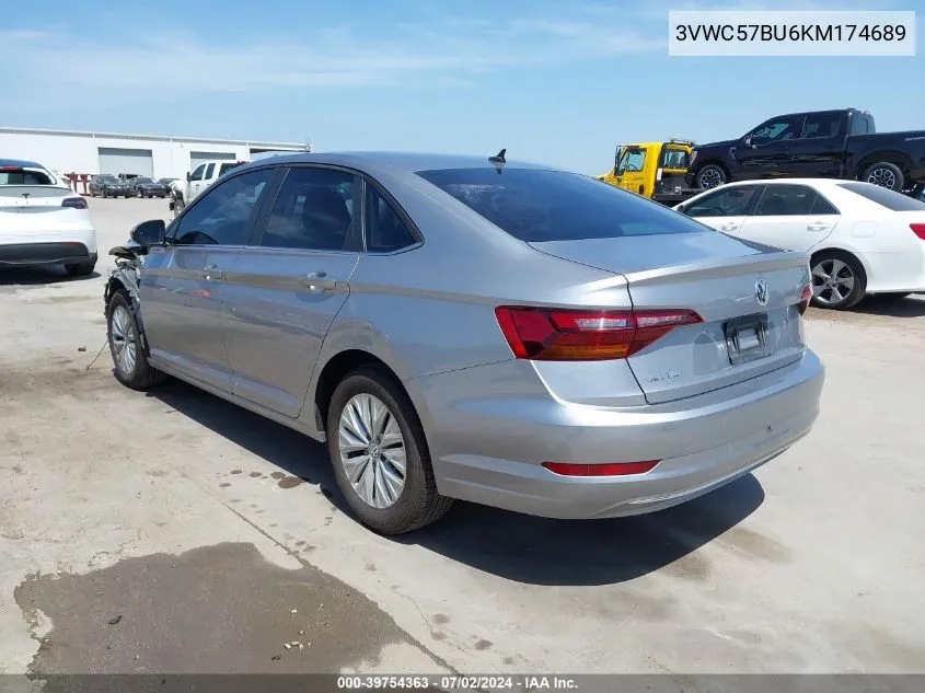 2019 Volkswagen Jetta 1.4T R-Line/1.4T S/1.4T Se VIN: 3VWC57BU6KM174689 Lot: 39754363