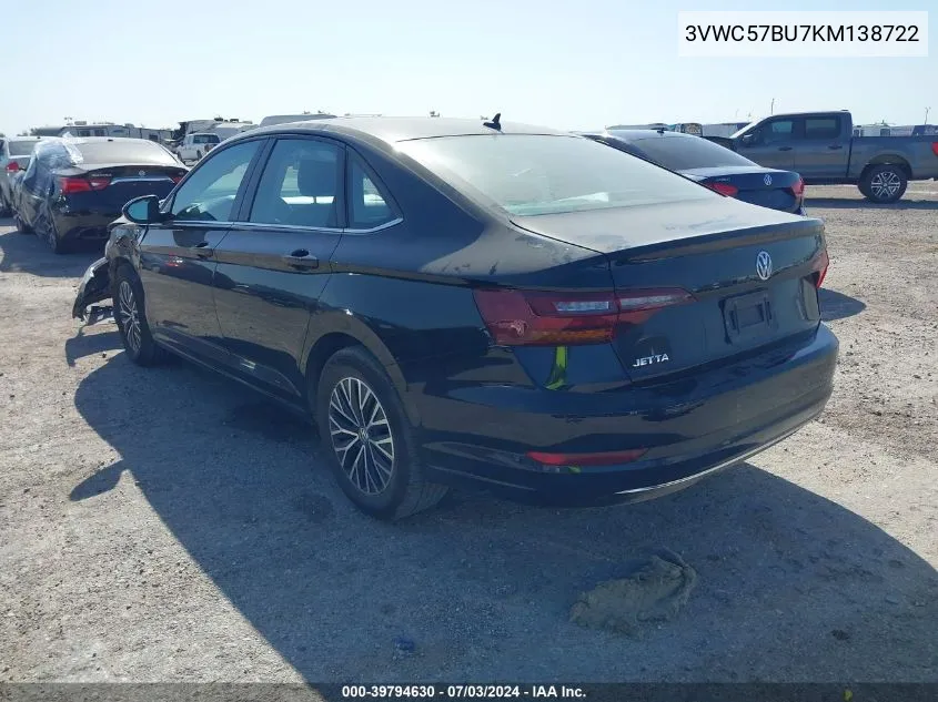 2019 Volkswagen Jetta 1.4T R-Line/1.4T S/1.4T Se VIN: 3VWC57BU7KM138722 Lot: 39794630