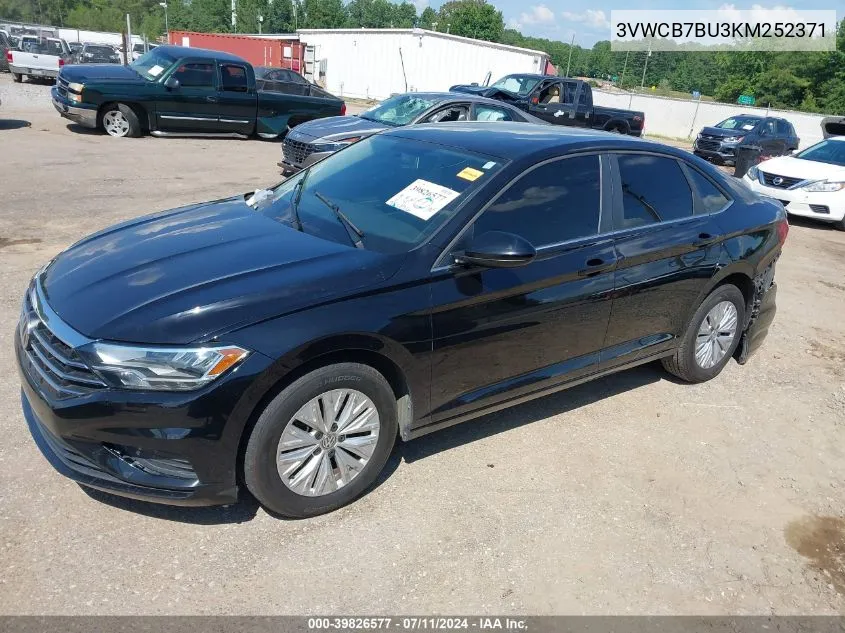 2019 Volkswagen Jetta 1.4T R-Line/1.4T S/1.4T Se VIN: 3VWCB7BU3KM252371 Lot: 39826577