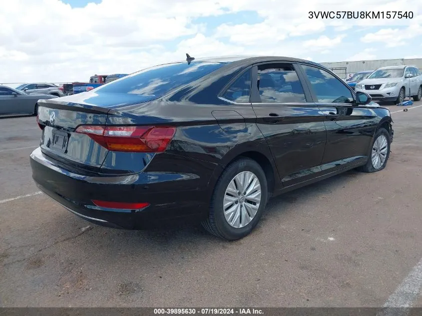 2019 Volkswagen Jetta 1.4T R-Line/1.4T S/1.4T Se VIN: 3VWC57BU8KM157540 Lot: 39895630