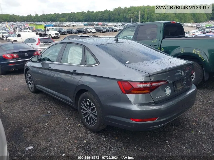 2019 Volkswagen Jetta 1.4T R-Line/1.4T S/1.4T Se VIN: 3VWCB7BU4KM139917 Lot: 39916772