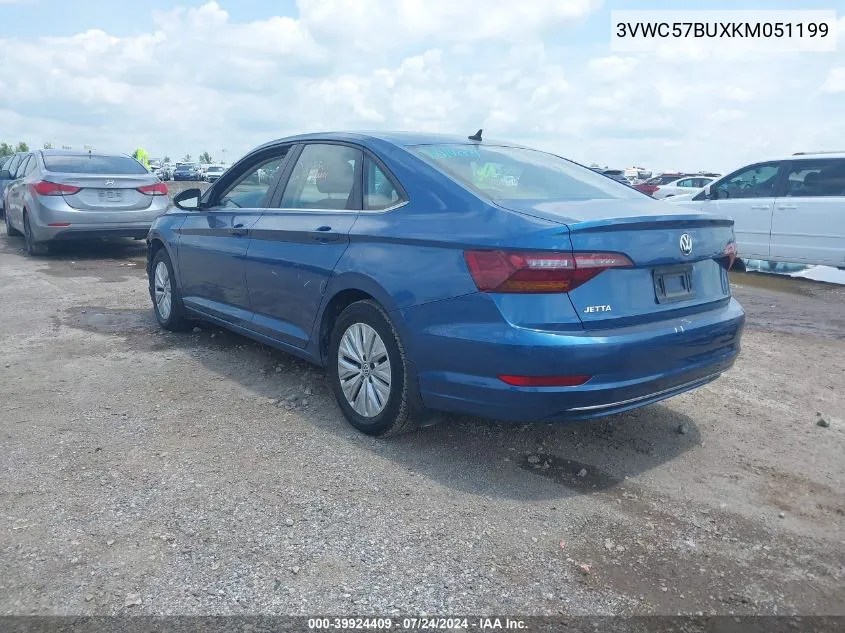 2019 Volkswagen Jetta 1.4T R-Line/1.4T S/1.4T Se VIN: 3VWC57BUXKM051199 Lot: 39924409