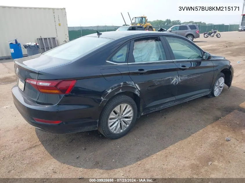 2019 Volkswagen Jetta 1.4T S VIN: 3VWN57BU8KM215171 Lot: 39925698