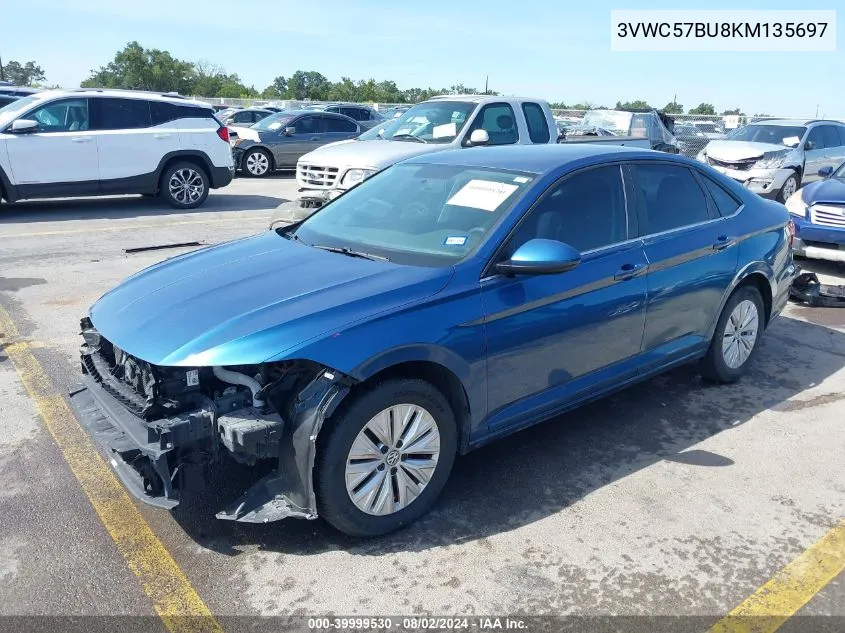 2019 Volkswagen Jetta 1.4T R-Line/1.4T S/1.4T Se VIN: 3VWC57BU8KM135697 Lot: 39999530