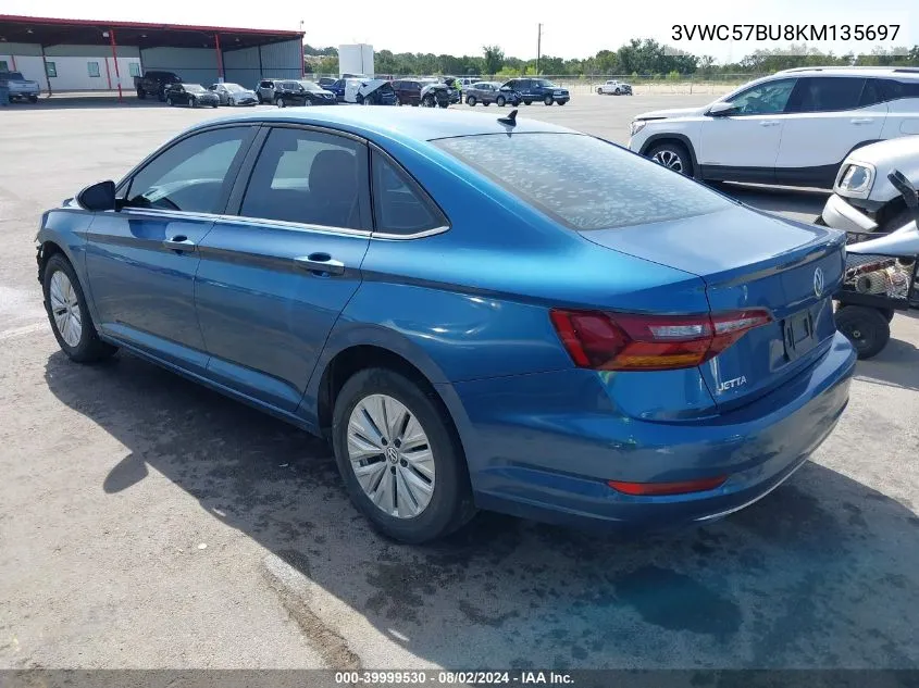 2019 Volkswagen Jetta 1.4T R-Line/1.4T S/1.4T Se VIN: 3VWC57BU8KM135697 Lot: 39999530