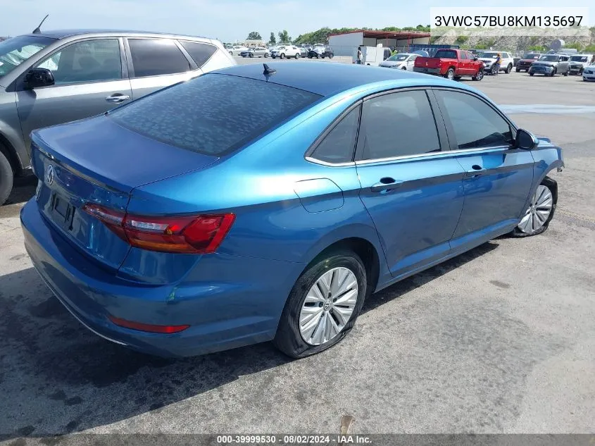 2019 Volkswagen Jetta 1.4T R-Line/1.4T S/1.4T Se VIN: 3VWC57BU8KM135697 Lot: 39999530