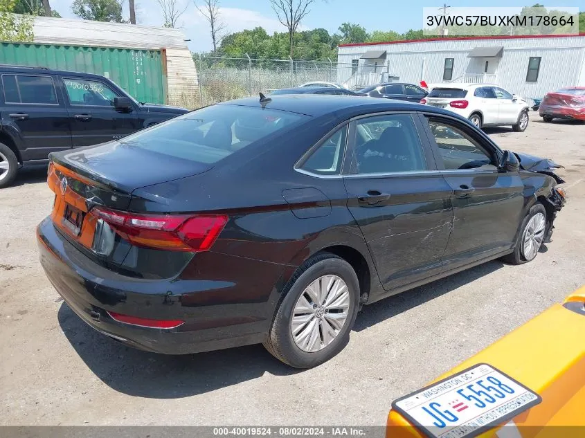 2019 Volkswagen Jetta 1.4T R-Line/1.4T S/1.4T Se VIN: 3VWC57BUXKM178664 Lot: 40019524