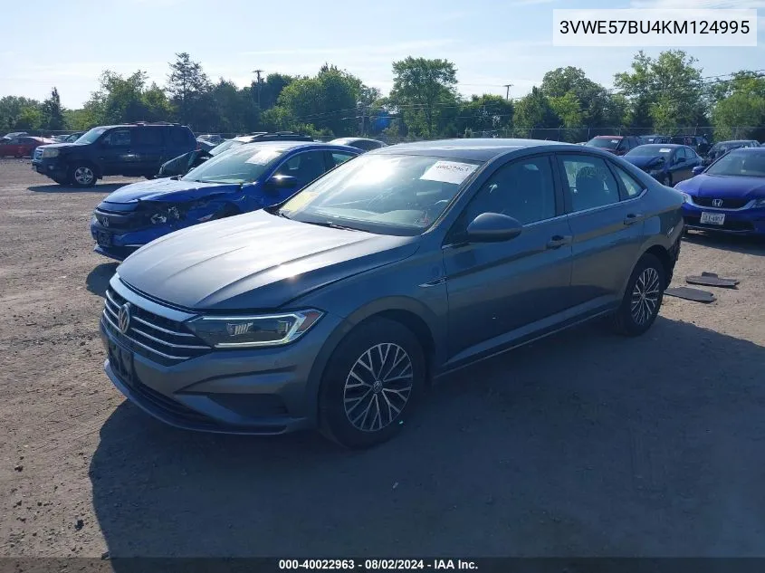 2019 Volkswagen Jetta 1.4T Sel VIN: 3VWE57BU4KM124995 Lot: 40022963