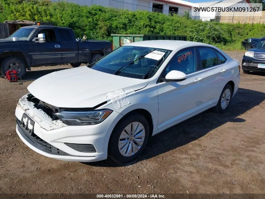 2019 Volkswagen Jetta 1.4T R-Line/1.4T S/1.4T Se VIN: 3VWC57BU3KM091267 Lot: 40032091