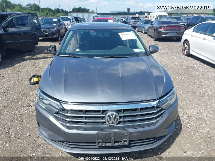 3VWC57BU5KM022919 2019 Volkswagen Jetta 1.4T R-Line/1.4T S/1.4T Se