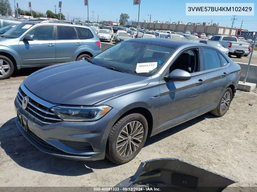 2019 Volkswagen Jetta 1.4T Sel VIN: 3VWE57BU4KM102429 Lot: 40091333