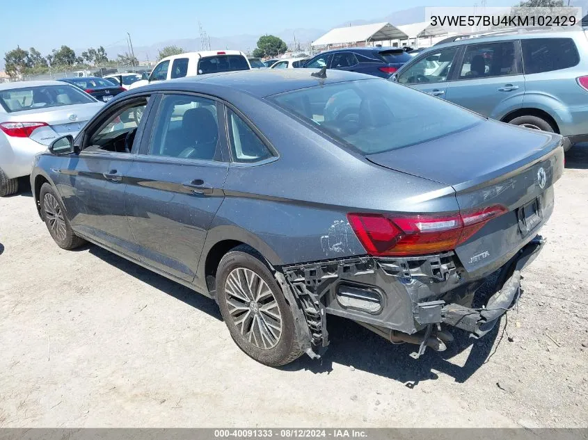 2019 Volkswagen Jetta 1.4T Sel VIN: 3VWE57BU4KM102429 Lot: 40091333