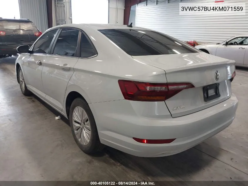 2019 Volkswagen Jetta VIN: 3VWC57BU4KM071559 Lot: 40105122