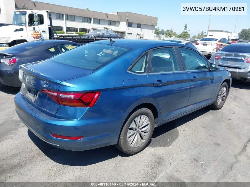 3VWC57BU4KM170981 2019 Volkswagen Jetta 1.4T R-Line/1.4T S/1.4T Se