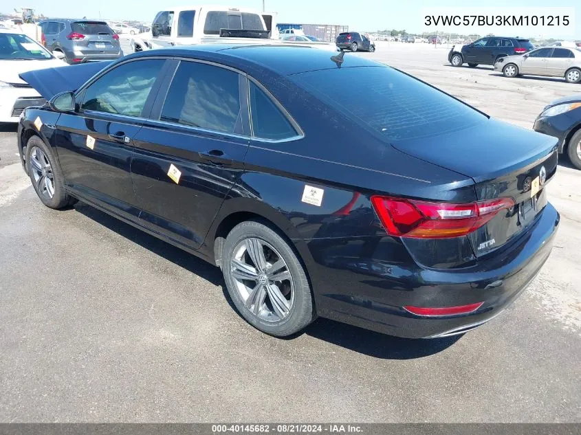 2019 Volkswagen Jetta 1.4T R-Line/1.4T S/1.4T Se VIN: 3VWC57BU3KM101215 Lot: 40145682