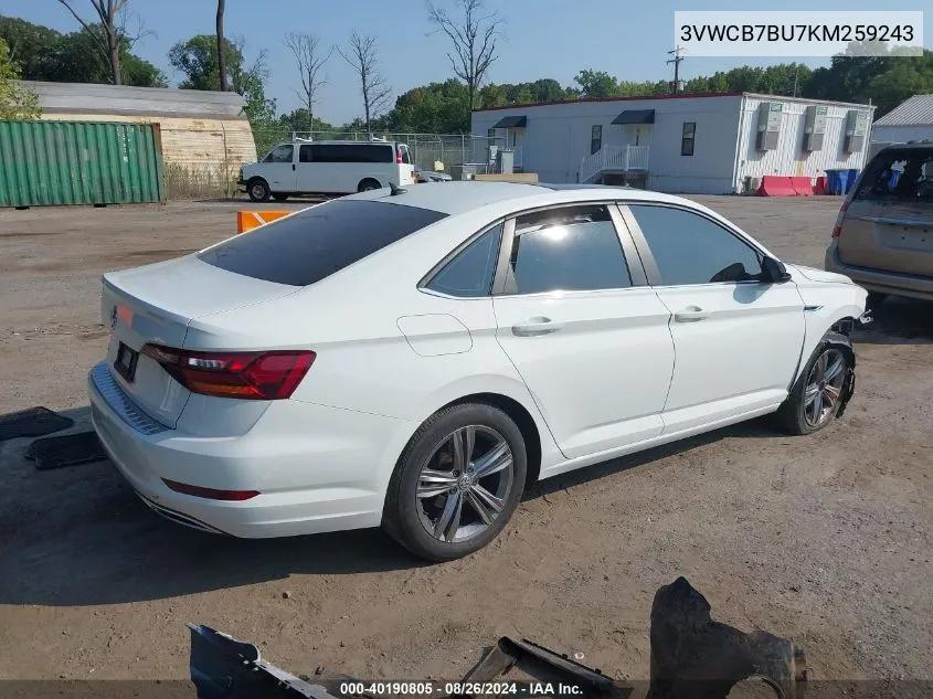 2019 Volkswagen Jetta 1.4T R-Line/1.4T S/1.4T Se VIN: 3VWCB7BU7KM259243 Lot: 40190805