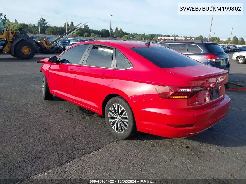 3VWEB7BU0KM199802 2019 Volkswagen Jetta 1.4T Sel