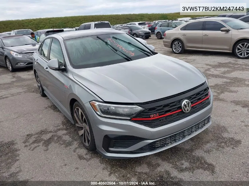 2019 Volkswagen Jetta Gli 2.0T 35Th Anniversary Edition/2.0T Autobahn/2.0T S VIN: 3VW5T7BU2KM247443 Lot: 40502504