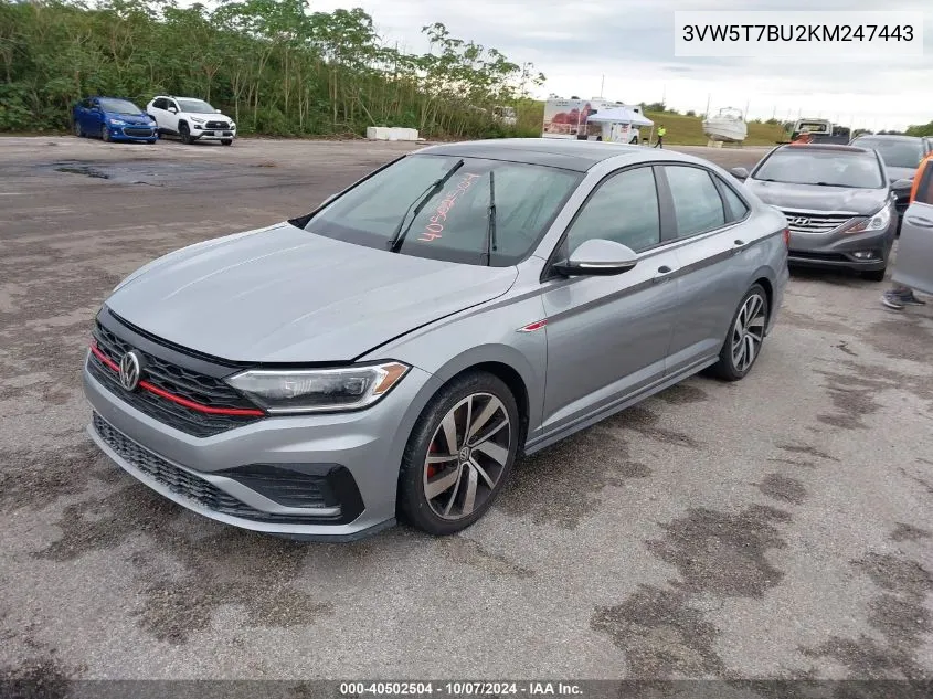 2019 Volkswagen Jetta Gli 2.0T 35Th Anniversary Edition/2.0T Autobahn/2.0T S VIN: 3VW5T7BU2KM247443 Lot: 40502504