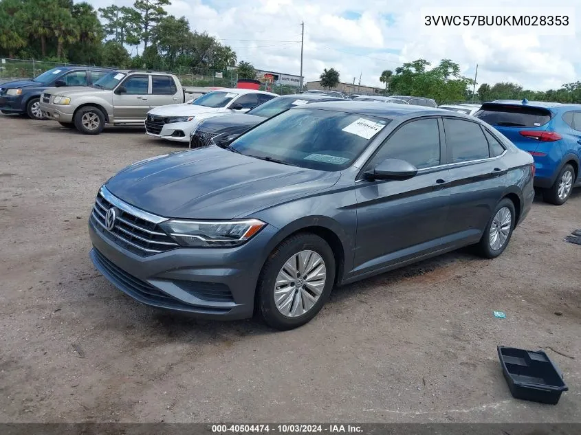 2019 Volkswagen Jetta 1.4T R-Line/1.4T S/1.4T Se VIN: 3VWC57BU0KM028353 Lot: 40504474