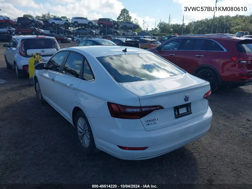 2019 Volkswagen Jetta 1.4T R-Line/1.4T S/1.4T Se VIN: 3VWC57BU1KM080610 Lot: 40514220