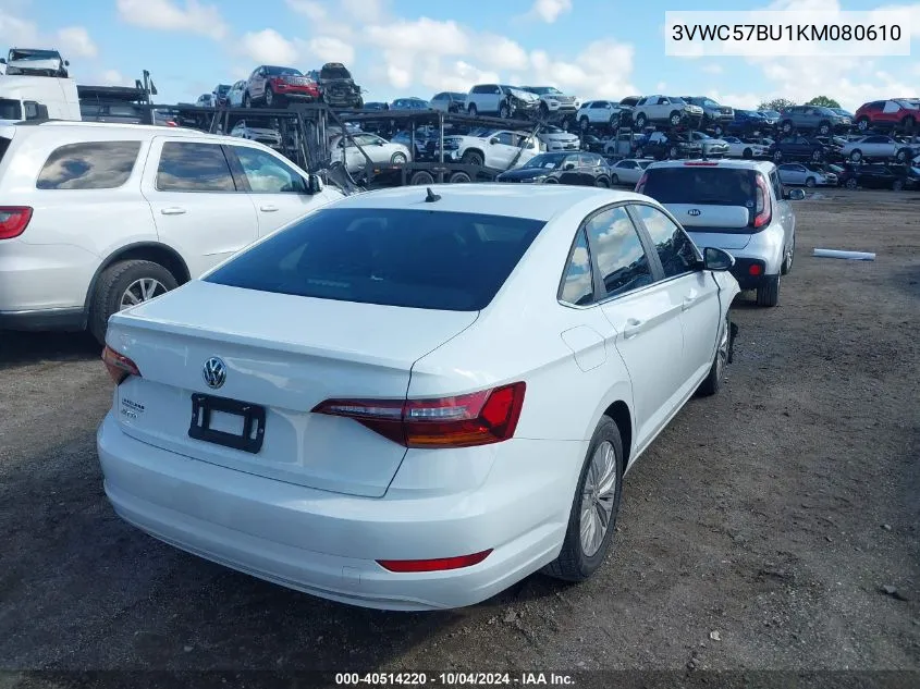 2019 Volkswagen Jetta 1.4T R-Line/1.4T S/1.4T Se VIN: 3VWC57BU1KM080610 Lot: 40514220