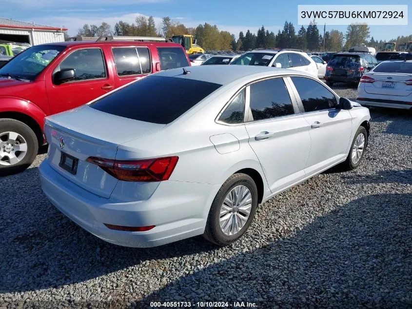 2019 Volkswagen Jetta 1.4T R-Line/1.4T S/1.4T Se VIN: 3VWC57BU6KM072924 Lot: 40551733