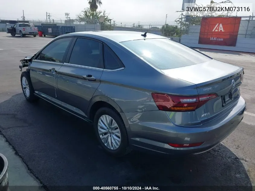 2019 Volkswagen Jetta 1.4T R-Line/1.4T S/1.4T Se VIN: 3VWC57BU2KM073116 Lot: 40560755