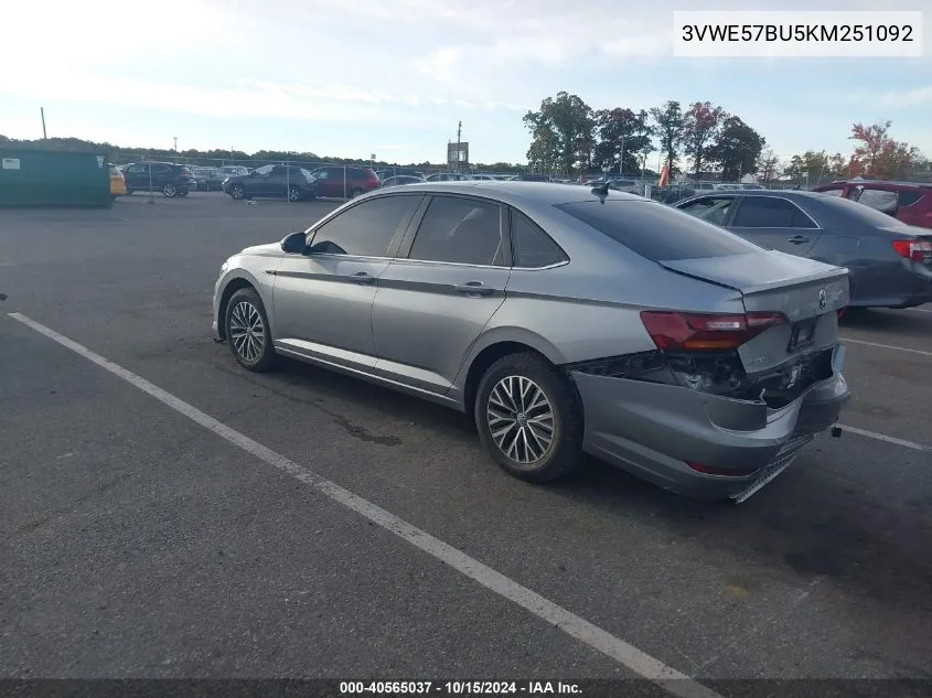 2019 Volkswagen Jetta 1.4T Sel VIN: 3VWE57BU5KM251092 Lot: 40565037